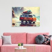 Hippie Van Seascape Traveler Mood Art Canvas Afdruk (Insitu (Woonkamer))