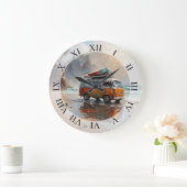 Hippie Van Seascape Traveler Mood Art Grote Klok (Huis)