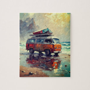 Hippie Van Seascape Traveler Mood Art Legpuzzel