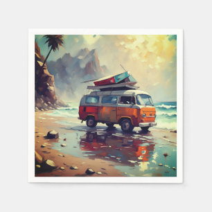 Hippie Van Seascape Traveler Mood Art Servet