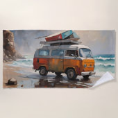 Hippie Van Seascape Traveler Mood Art Strandlaken (Voorkant)