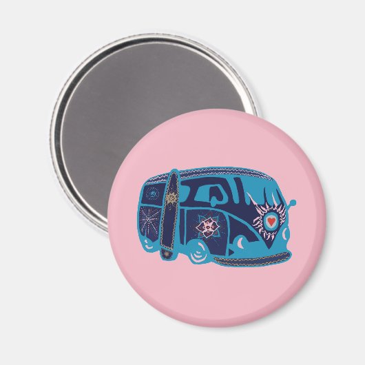 Hippie van Standard, 5,7 cm ronde magneet (Voorkant / Achterkant)