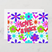 Hippie-ventilatorkracht voor liefde en vrede briefkaart (Voorkant / Achterkant)