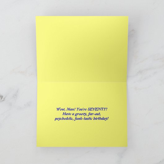 Hippie Verjaardag 70e Groovy Stropdas-Dye Kaart (Binnen)