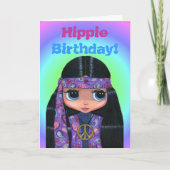 Hippie verjaardag! Paarse Paisley Schattige jaren  Kaart (Voorkant)