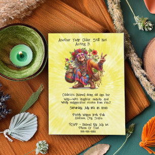 Hippie Vibes Senior Verjaardag - Groovy Milestone Kaart
