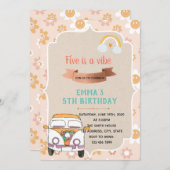 Hippie vijf is een vibe uitnodiging (Voorkant / Achterkant)