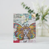 Hippie Vlinder Vrouw Mixed Media Collage Briefkaart (Staand voorkant)