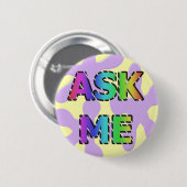 Hippie Vraag me Button (Voorkant /achterkant)