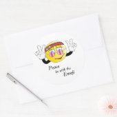 Hippie "Vrede" Emoji Ronde Sticker (Envelop)