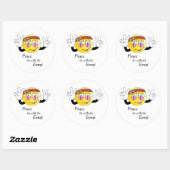 Hippie "Vrede" Emoji Ronde Sticker (Vel)