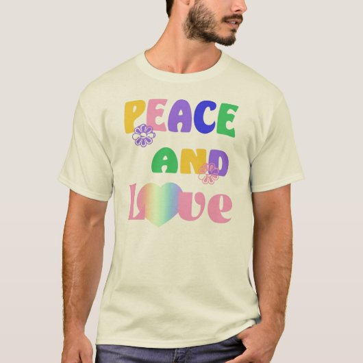 Hippie Vrede en Liefde T-Shirt (Voorkant)