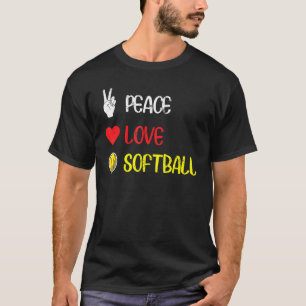 Hippie Vrede Teken Softbal Softbal Speler Softbal T-shirt
