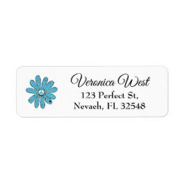 Hippie Vredesbord Bloem Aqua Verdrietige Kijk Etiket