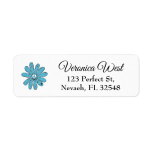 Hippie Vredesbord Bloem Aqua Verdrietige Kijk Etiket