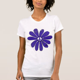 HIppie Vredesbord Bloem Paarse Verdrietige Kijk T-shirt