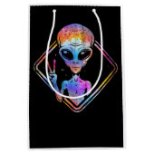 Hippie Vredesbord Buitenruimte Gift Alien Medium Cadeauzakje (Voorkant)