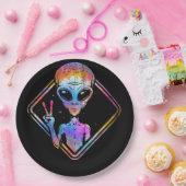 Hippie Vredesbord Buitenruimte Gift Alien Papieren Bordje (Feest)