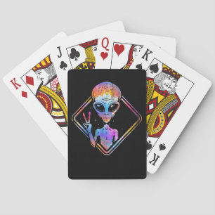 Hippie Vredesbord Buitenruimte Gift Alien Pokerkaarten