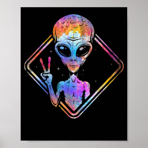 Hippie Vredesbord Buitenruimte Gift Alien Poster