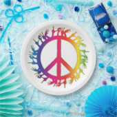 Hippie Vredessymbool Sixties Bord Feestborden (Feest)