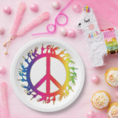 Hippie Vredessymbool Sixties Bord Feestborden (Feest)