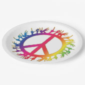 Hippie Vredessymbool Sixties Teken Party Borden Papieren Bordje (Gekanteld)