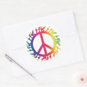 Hippie Vredessymbool Zestiger Jaren Bord Feest Sti Ronde Sticker (Envelop)
