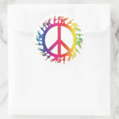 Hippie Vredessymbool Zestiger Jaren Bord Feest Sti Ronde Sticker (Tas)