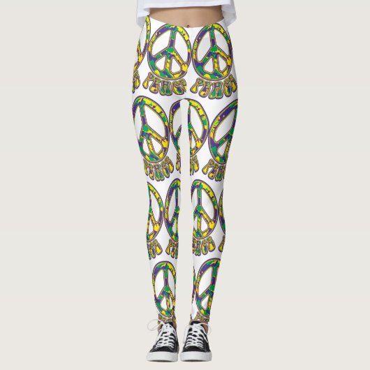 Hippie Vredesteken 60s 70s Leggings (Voorkant)