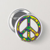 Hippie Vredesteken 60s 70s Ronde Button 5,7 Cm (Voorkant /achterkant)