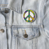 Hippie Vredesteken 60s 70s Ronde Button 5,7 Cm (In situ)