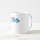 Hippie Vredesteken Bloem Aqua Koffiemok (Voorkant rechts)