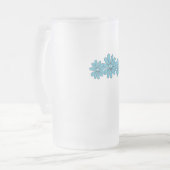 Hippie Vredesteken Bloem Aqua Matglas Bierpul (Voorkant links)