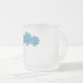 Hippie Vredesteken Bloem Aqua Matglas Koffiemok (Voorkant rechts)