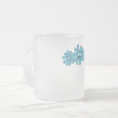 Hippie Vredesteken Bloem Aqua Matglas Koffiemok (Voorkant links)