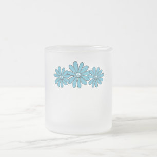 Hippie Vredesteken Bloem Aqua Matglas Koffiemok