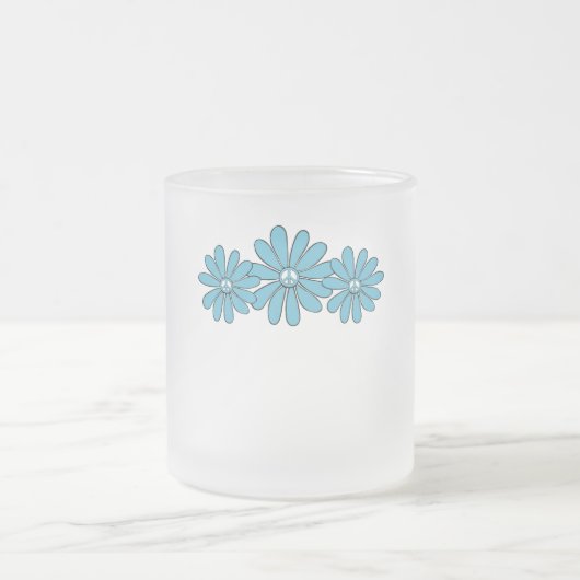 Hippie Vredesteken Bloem Aqua Matglas Koffiemok (Center)