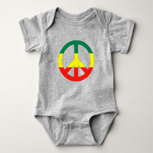 hippie-vredesteken met reggae-vlag romper