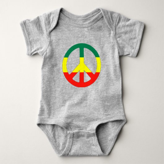 hippie-vredesteken met reggae-vlag romper (Voorkant)