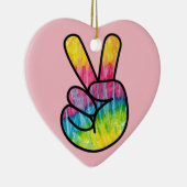 Hippie vredesteken porselein ornament (Rechts)