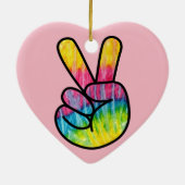 Hippie vredesteken porselein ornament (Achterkant)