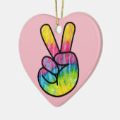 Hippie vredesteken porselein ornament (Links)