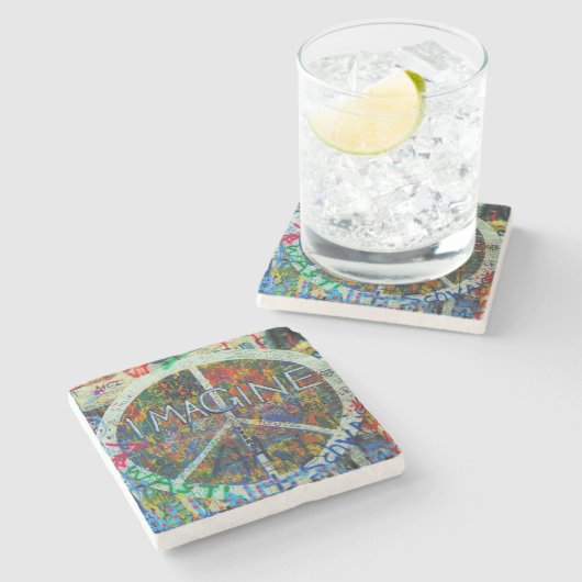 Hippie Wall Art Stenen Onderzetter (Zijkant)