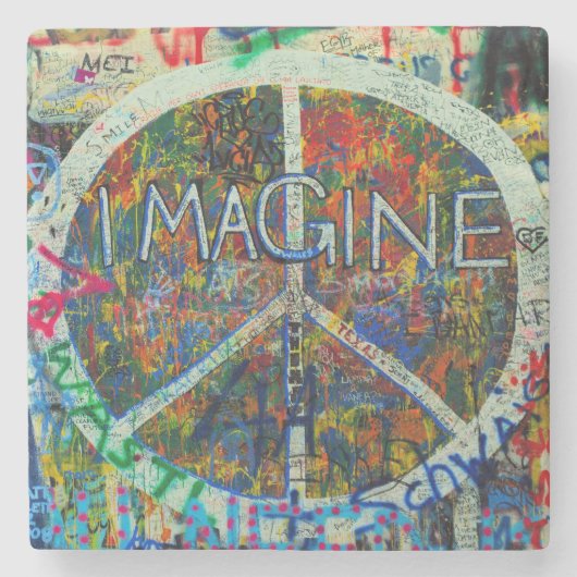 Hippie Wall Art Stenen Onderzetter (Voorkant)