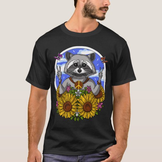 Hippie Wasbeer T-shirt (Voorkant)