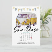 Hippie Wedding Save the Date Kaart (Staand voorkant)