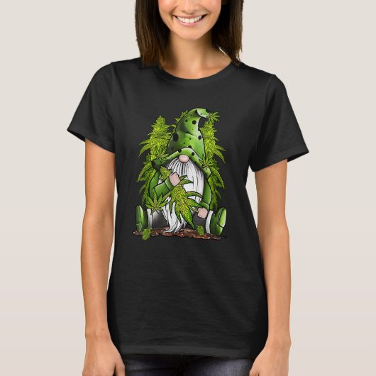 Hippie Weed Gnome T-shirt (Voorkant)