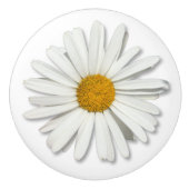Hippie White Daisy Flower Blossom - Trendy Mode Keramische Knop (Voorkant)