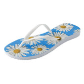 Hippie White Daisy Flower Blossom - Trendy Mode Teenslippers (Schuin)